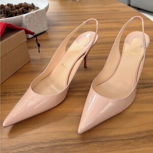 Christian Louboutin Clare Sling 80 Patent F401 Antoinette Slingback Heels